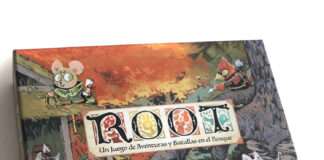 Root, batallas entre los árboles. Caja del juego de mesa Root