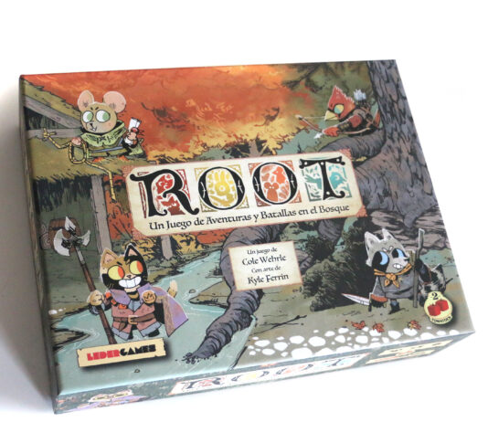 Root, batallas entre los árboles. Caja del juego de mesa Root