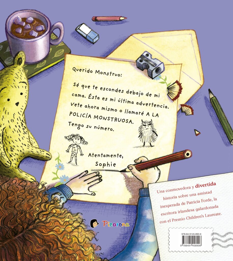 Contraportada de "Cartas a un monstruo" de Patricia Forde.