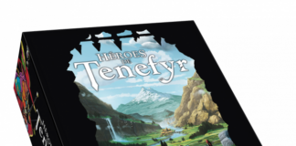 Heroes de Tenefyr, deck building y mazmorreo colaborativo Portada caja Héroes de Tenefyr