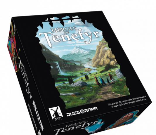 Heroes de Tenefyr, deck building y mazmorreo colaborativo Portada caja Héroes de Tenefyr